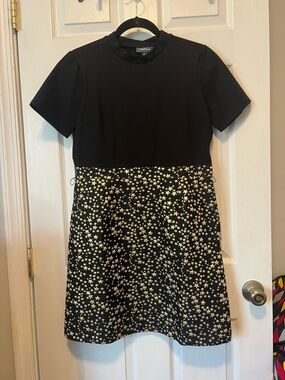 ModCloth Black Mockneck Star Mini Dress